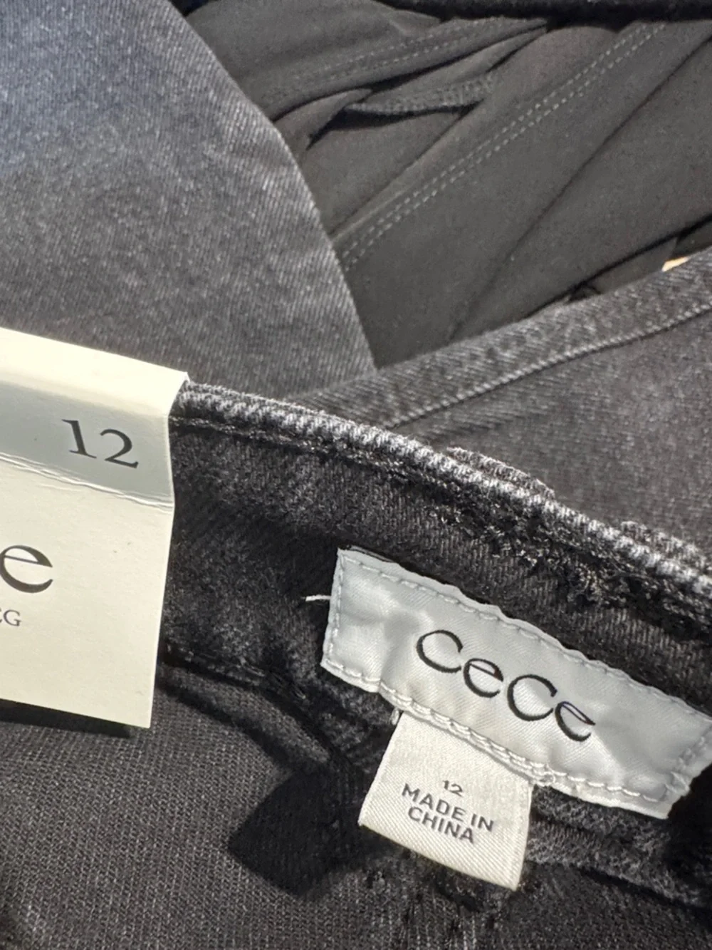 CeCe Black Wide Leg Classic 5-Pocket Jeans Size 12